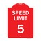Signmission Speed Regulation Sign Speed Limit 5 Mph, Red & White Aluminum Sign, 18" x 24", RW-1824-22876 A-DES-RW-1824-22876 - alternate 1